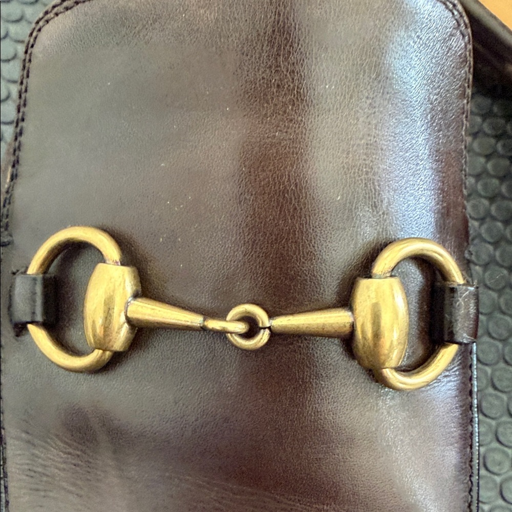 Gucci Men's Dark Brown Leather Miles with Gold Horsebit Great Condition - Picture 6 of 11